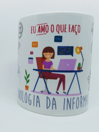 Imagem 1 de 4 de Caneca Profissão Tecnologia Da Informação - Ti - Feminino
