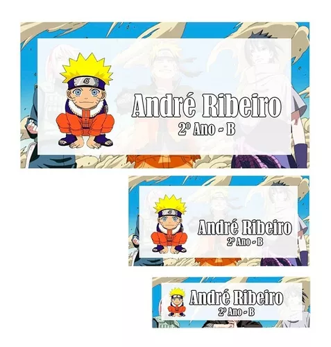 Etiqueta Escolar Personalizada - Naruto