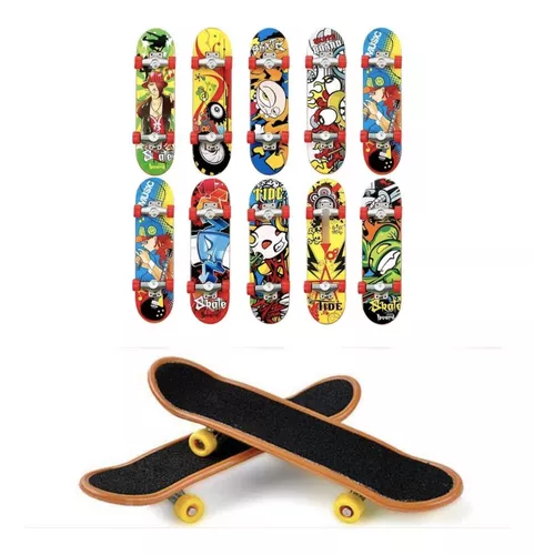 Fingerboard Skate Dedo Profissional Madeira Rolamento Kit 4