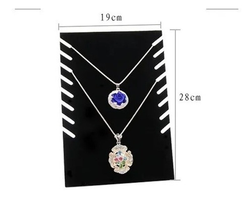 Imagen 4 de 5 de Exhibidor Mostrario 8 Cadenas Collar Terciopelo Negro