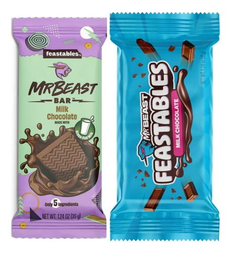 Mini Barra De Chocolate De Mr Beast Milk 35g Feastables