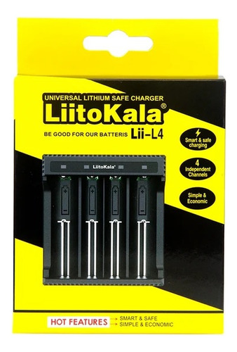 1 Liitokala L4 2 Pueetos Cargador Baterias 18650 20700 Aa