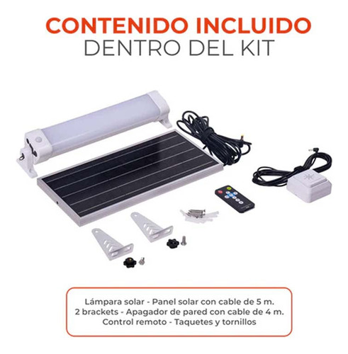 Lum Ext Solar Led 6w 3.7vcd 5hrs Control Remoto Salida Usb N