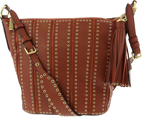 Michael Kors Mujeres Brooklyn Cuero Ojal Hombro Bolso Rojo .