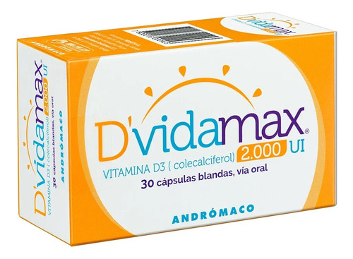 Dvidamax Vitamina D3+colecalciferol2000ui 30cápsulas Blandas