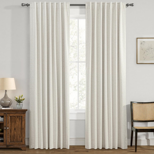 Cortinas Opacas De Lino Anroduo Para Dormitorio De 84 Pulgad