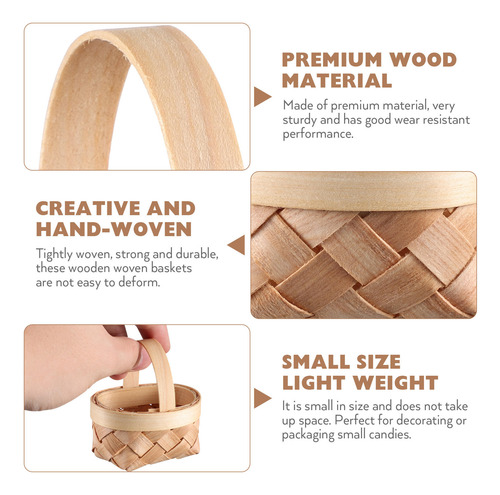 Cesta Portátil Cabilock, 12 Cestas Tejidas De Madera, En Min