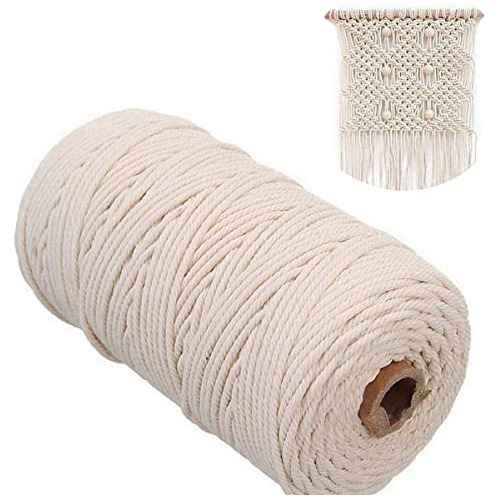 Soft Cotton Rope (6mm X 165 Feet) Natural White Rope Ma...