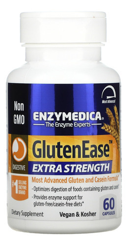 Enzima digestiva extra fuerte Glutenease Enzymedica 60 cápsulas