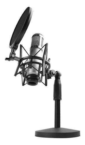 Kit De Microfono Fiddler Fd Bm900echo Studio Pro Con Base Color Negro