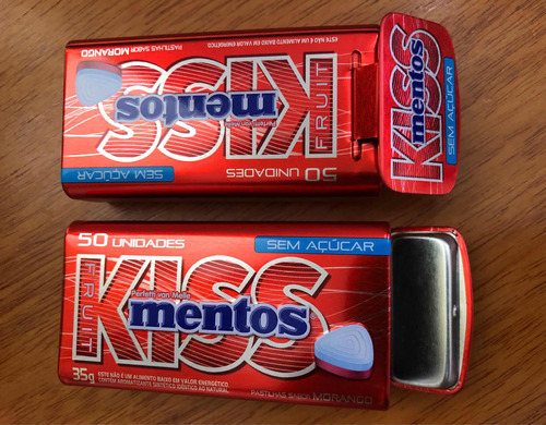 Latitas De Pastillas Mentos Kiss Vacías. Excelente Estado