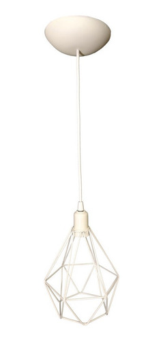 Lustre Industrial Pendente Retro Aramado Diamante Branco