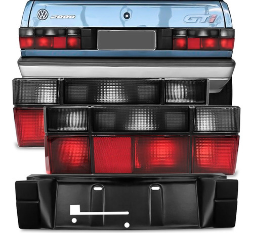 Kit Lanterna Fumê Gol 87 88 89 90 A 95 Suporte Placa Gts Gti