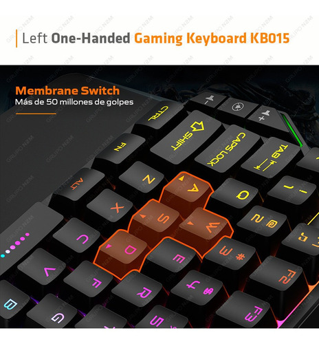Imagen 4 de 10 de Teclado Gamer Universal 35 Teclas Izquierdo Meetion Mt-kb015