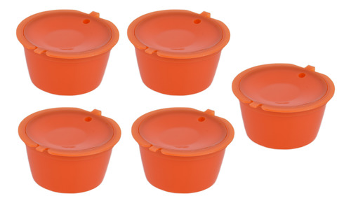 Cápsula De Café Naranja, 5 Unidades, 50 Ml, Reutilizable, Co