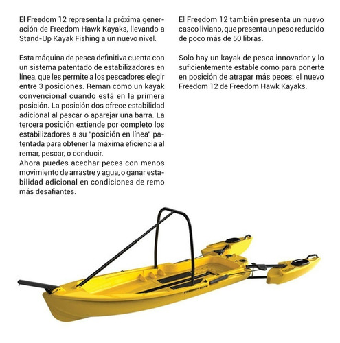 Kayak Freedom Hawk Freedom12 Stand Up Pesca Remo Mvd Sport