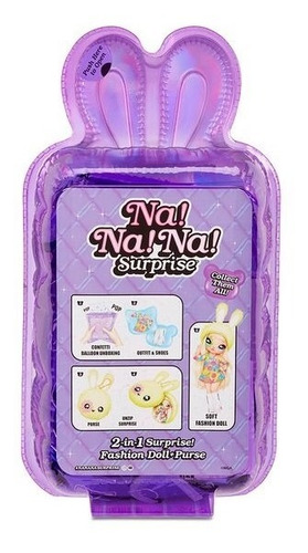 Imagen 3 de 10 de Muñeca Na! Na! Na! Surprise 2 En 1 Fashion Billetera Unica