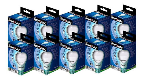 Kit Com 10 Lâmpadas Rayovac 4,9w - Luz Branca Cor da luz Branco 110V/220V