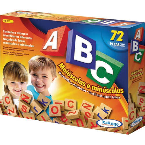 Imagem 1 de 4 de Brinquedo Pedagogico Madeira Abc Alfabeto Letras 72 Peças