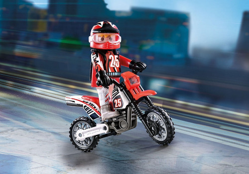 Imagen 4 de 6 de Playmobil 9357 Motocross Moto Original Educando