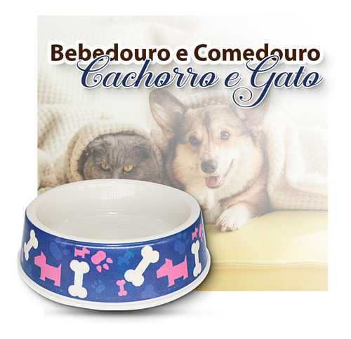 Bebedouro/comedouro Caes E Gatos Plst 18,5*5 Cm Cor:scoob6