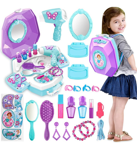 Toculab Toddler Vanity Set 36 Pack Kids Beauty Salon Set Par