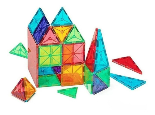 Imanes Magnéticos Magnific Tiles Con Vehiculos