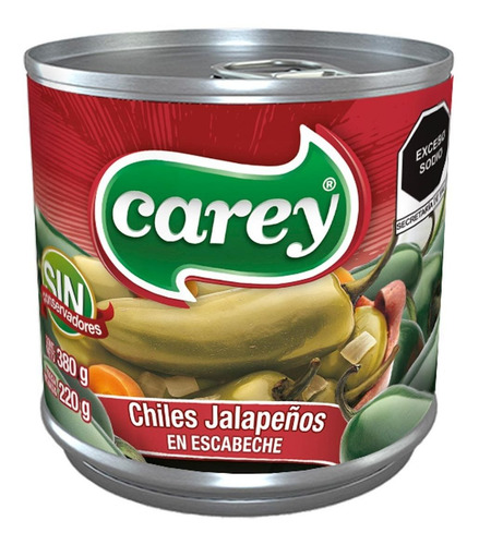Chiles Carey Jalapeños Enteros en Escabeche 380g