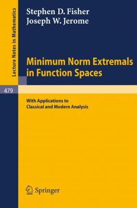 Libro Minimum Norm Extremals In Function Spaces : With Ap...