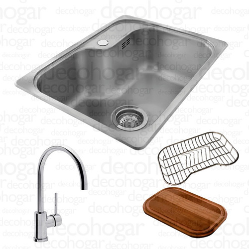 Bacha Cocina Johnson Luxor Mini Si55 +2 Acc Griferia Cjn2607