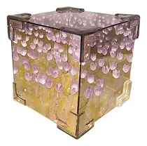 Comprar Luz Lámpara Noche Tulipanes Cubo 21 Diy Con Espejo Romántica Estructura Violeta Pantalla Violeta