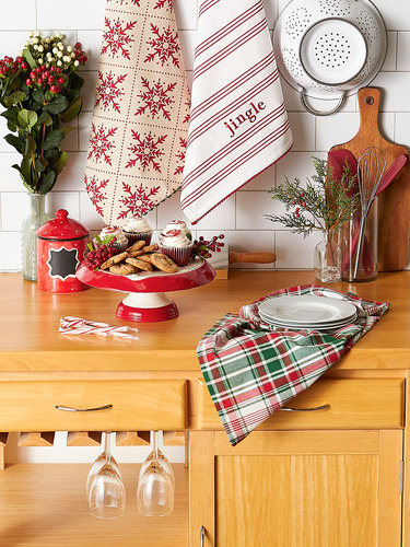 Juego De Toallas De Cocina Navideñas 45 X 71 Cm 3 Unidades