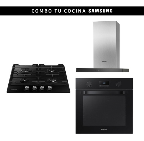 Combo Samsung Horno + Anafe A Gas 4h Negro + Campana Stienda