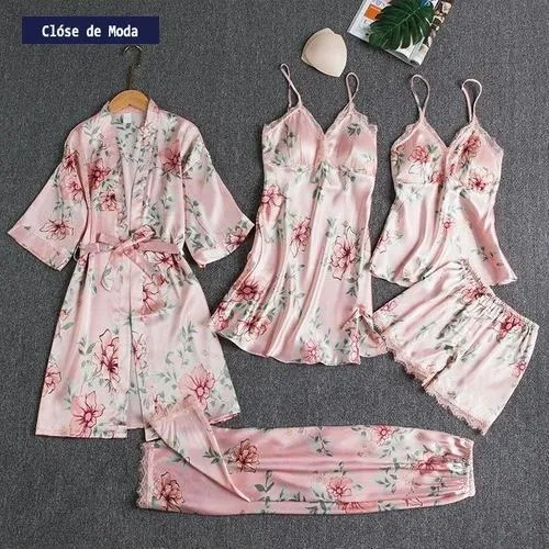 Conjunto De Pijamas De Satén Conjuntos De Pijamas De Novia
