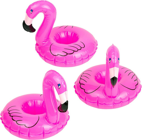 Inflable Flotante P/ Bebida Tipo Flamingo Alberca / 3 Pzas