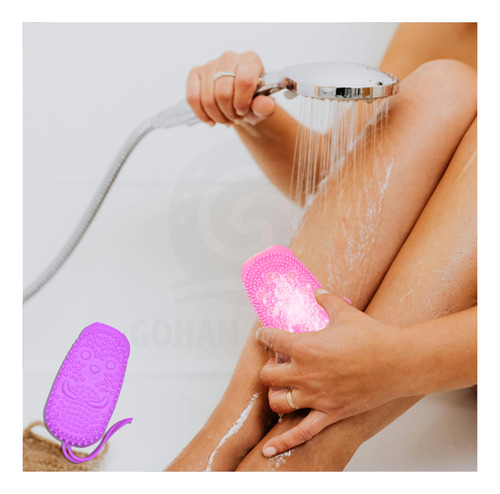 Esponja De Baño Exfoliante De Ducha Cepillo Con Cuerda Spa Azul