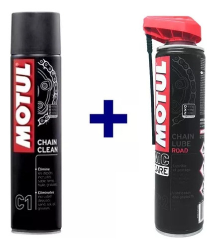 Kit Motul C1 Chain Clean 400ml + C2 Chain Lube Road 400ml