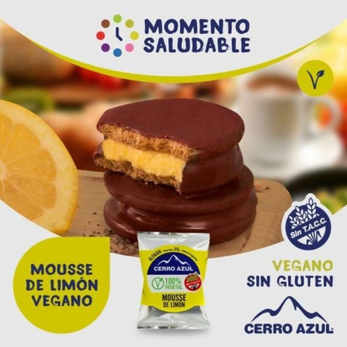 Caja 12 Alfajores Mousse De Limon S/ Tacc Cerro Azul 660g