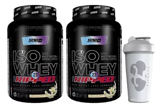 Proteinas Iso Whey Ripped 1 Kg X 2 Star Nutrition + Vaso Sabor Vainilla