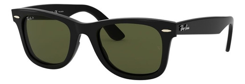 Arm. Solar Ray-ban Wayfarer 0rb4340 Protección Uv Color 601/58 Color de la lente Verde Color de la varilla Negro Color del armazón Negro Diseño Polarizado