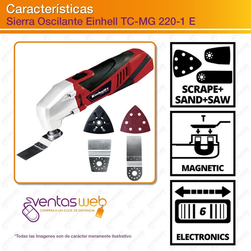 Imagen 3 de 7 de Sierra Oscilante Multicortadora 220w Einhell + Accesorios