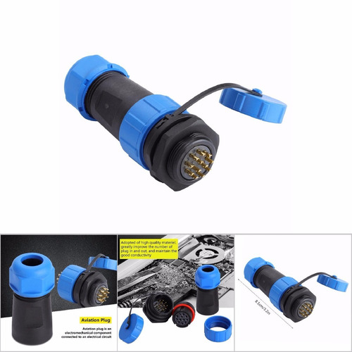 Conector De Enchufe De Enchufe De Plástico Impermeable De 12