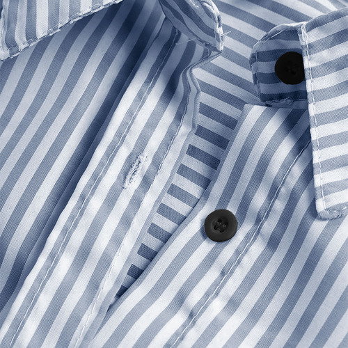 Camisa Holgada Con Botones Y Cuello Vuelto De Manga Larga A