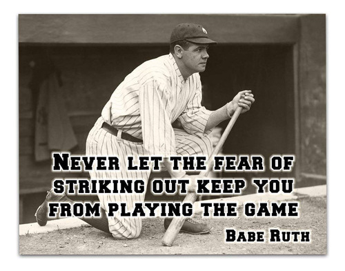 Babe Ruth Nunca Dejes Que Miedo Gran Póster Motivacion...