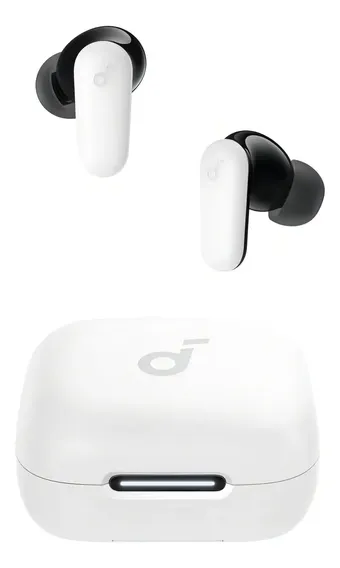 Fone de Ouvido Bluetooth 5.4 soundcore P30i da Anker, Cancelamento de Ruído Adaptativo, Graves Poderosos, 45H de Reprodução, Estojo 2-em-1 com Suporte para Celular, IP54, Fone sem fio TWS, Branco