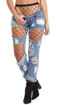Comprar Panty Medias De Red Negras Para Jeans Polleras T: U