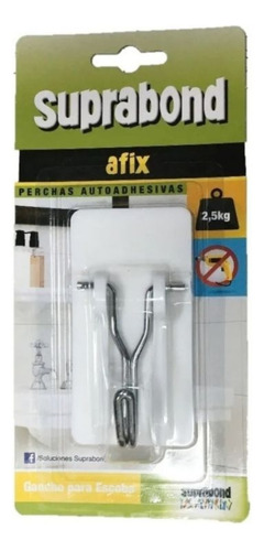 Percha / Gancho Autoadhesivo Hasta 2.5kg Suprabond Afx Pgm 1