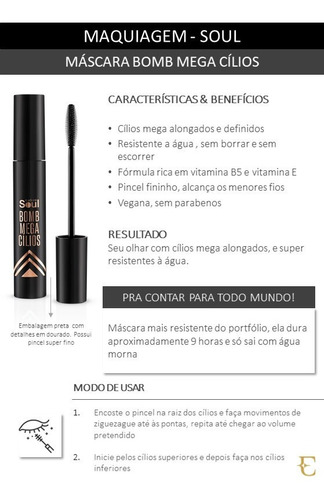 Imagem 3 de 4 de Rimel Máscara Cílios Eudora Soul Bomb Alongamento Preto 10g