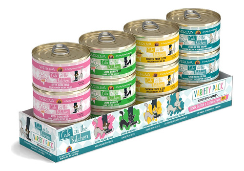 Latas De Comida Para Gatos Weruva 4 Sabores Variados Pack 12