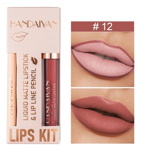 Batom Matte Gloss Set À Prova D'água De Longa Duração